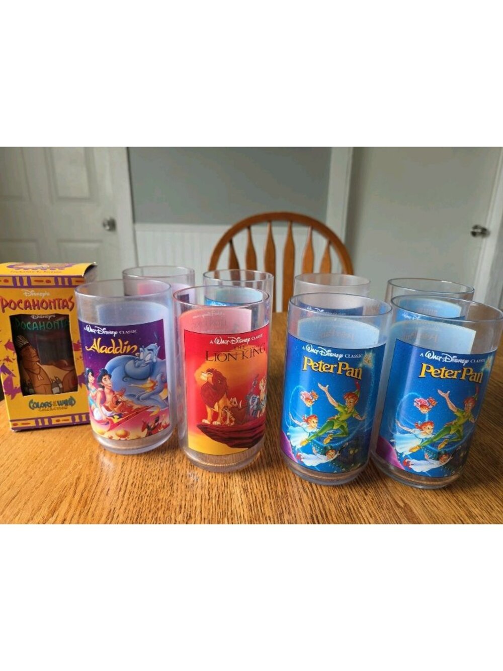 Set of 9 Vintage Walt Disney Burger King Collectible Plastic Cups